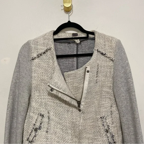 We the Free Free People Tweed Asymmetric Moto Bomber Jacket - Picture 2 of 8